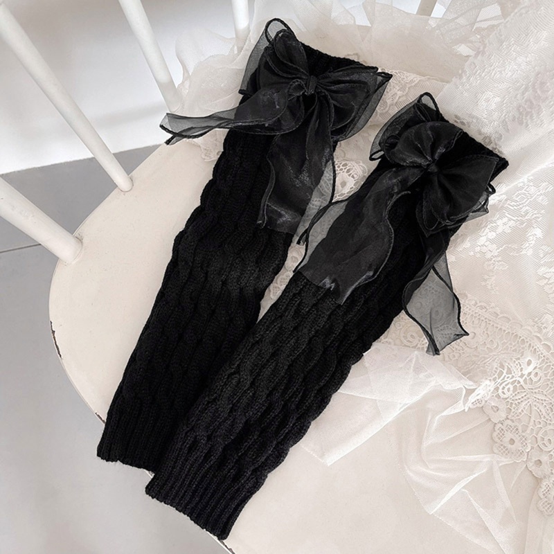 XIXI Tất Dệt Kim Dài Qua Gối Giữ Ấm Chân Phong Cách Lolita