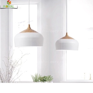 Đèn thả vân gỗ hiện đại cho nhà bếp 36cm