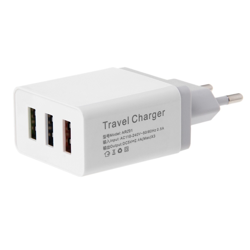 Củ sạc cổng USB 5V 2.4A 1 2 3 cổng cắm EU cho điện thoại máy tính bảng PC