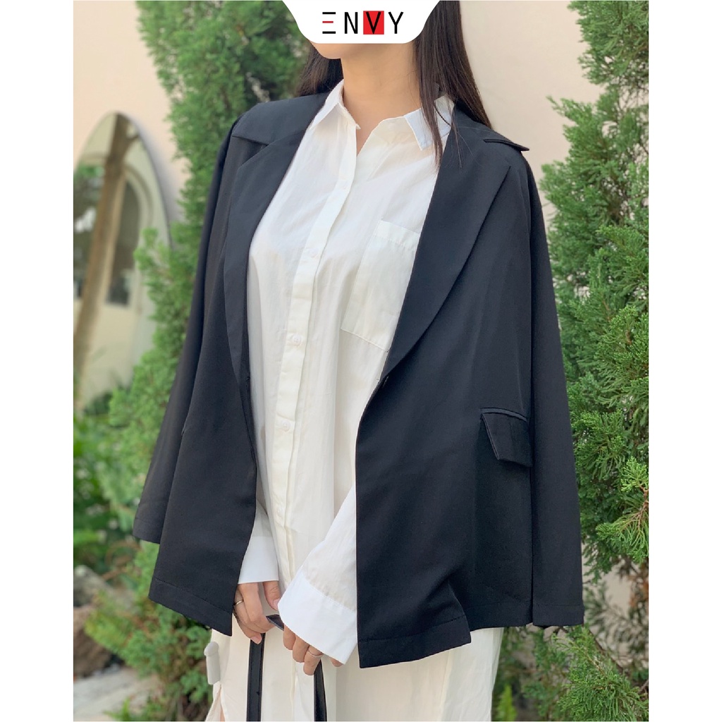 Áo khoác vest lụa một lớp ENVY AK54 túi thật, chất mịn mướt