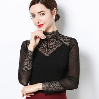 Áo giữ nhiệt nữ pha ren màu đen ôm vừa người giữ ấm cơ thể mùa đông_tienichhay