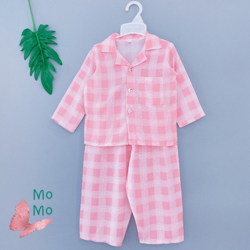 Bộ tole lanh pijama dài cho bé trai và bé gái 8 - 15kg Link 1 (được chọn mẫu)