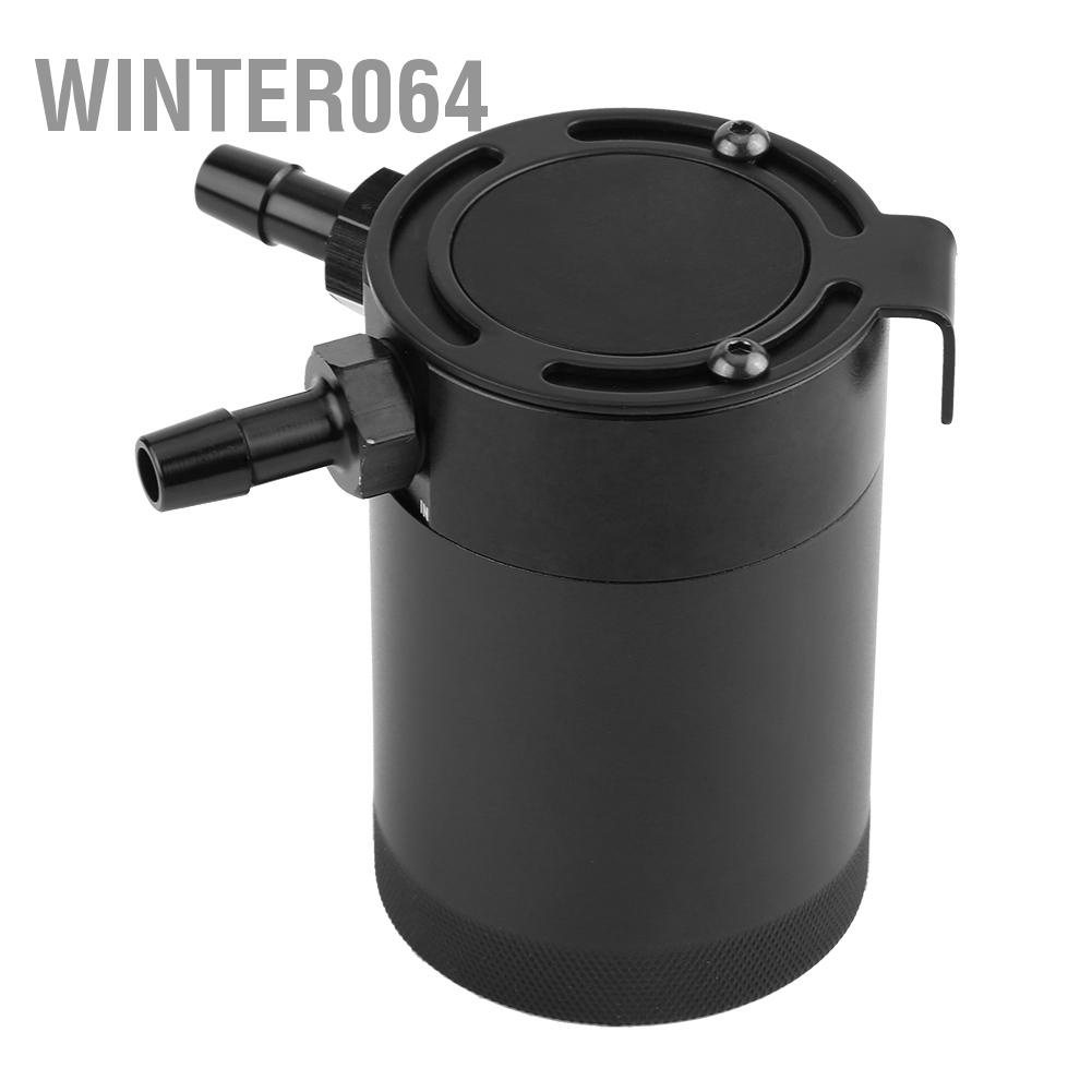 Bình chứa dầu động cơ xe hơi bằng nhôm hai lỗ đa năng Bộ dụng cụ bình chứa khí nén có thể bắt được Màu đen Winter064