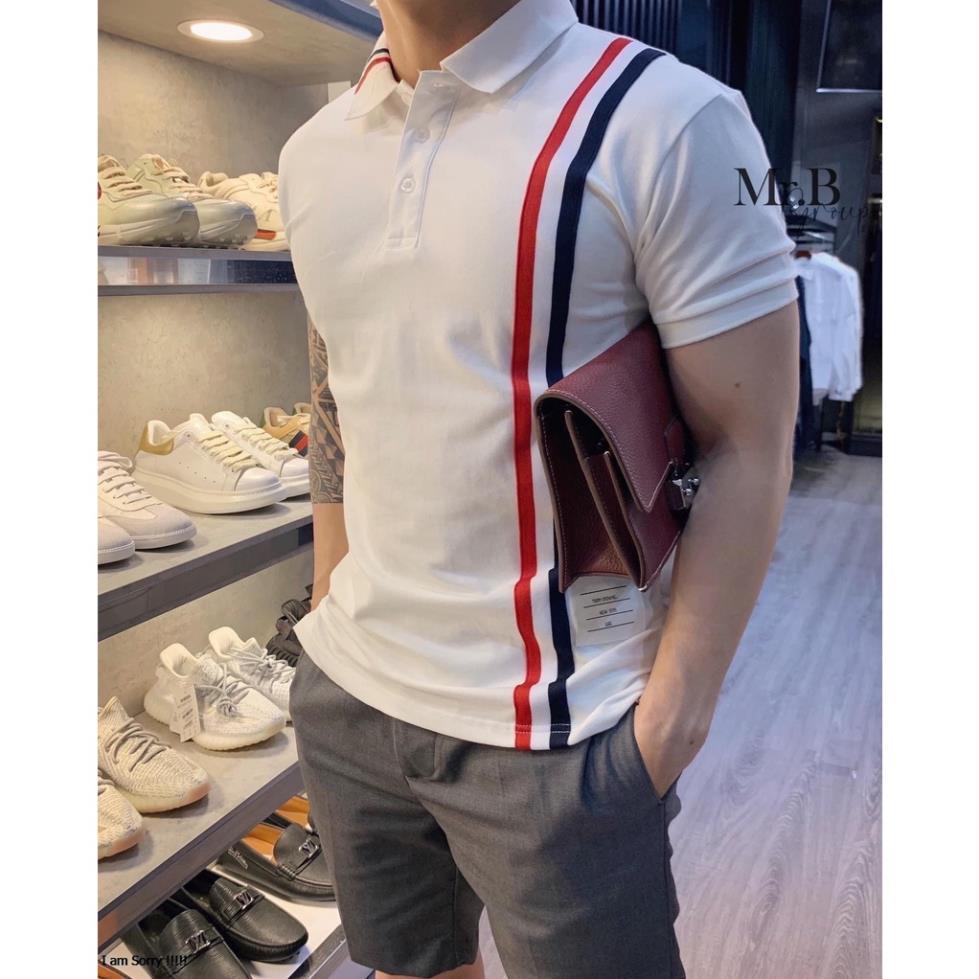Áo thun POLO nam thome browne BASIC VNXK tay ngắn cao cấp