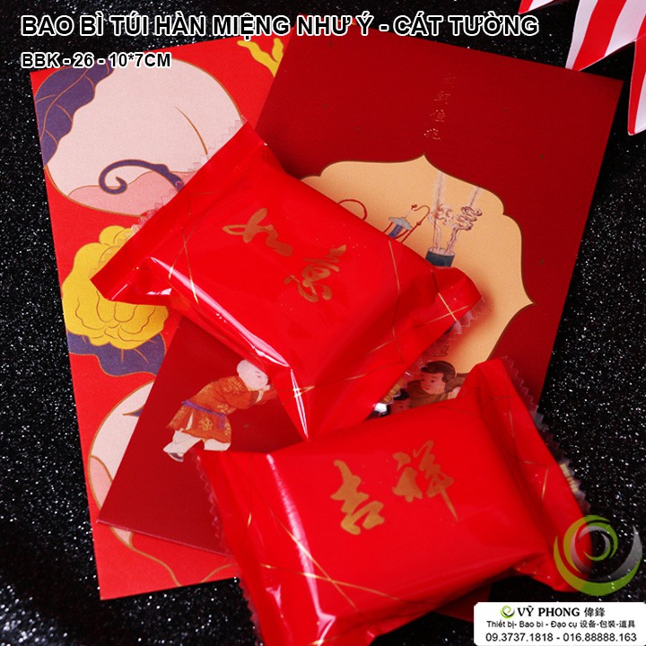 BAO BÌ TÚI NHỰA HÀN MIỆNG 7x10cm NHƯ Ý - CÁT TƯỜNG - PHÚC KHÍ - MAY MẮN ĐỰNG BÁNH KẸO BBK-0026