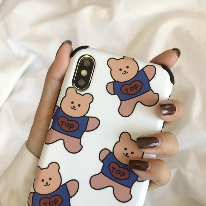 ☬ Ốp điện thoại lưng iPhone Ins cute blue bear 11Pro Max/8plusX mobile phone case Xs/XR/iPhone7P anti-drop 6 | BigBuy360 - bigbuy360.vn