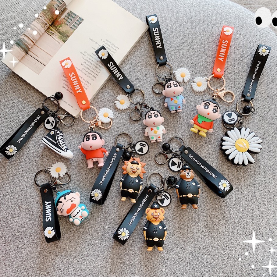 Móc Chìa Khóa Chất Lượng Cao Hình Shin-chan / Sư Tử / Gấu / Hoa Cúc GD 'S peace minus one' G-DRAGON ins Chất Lượng Cao Cho Nữ
