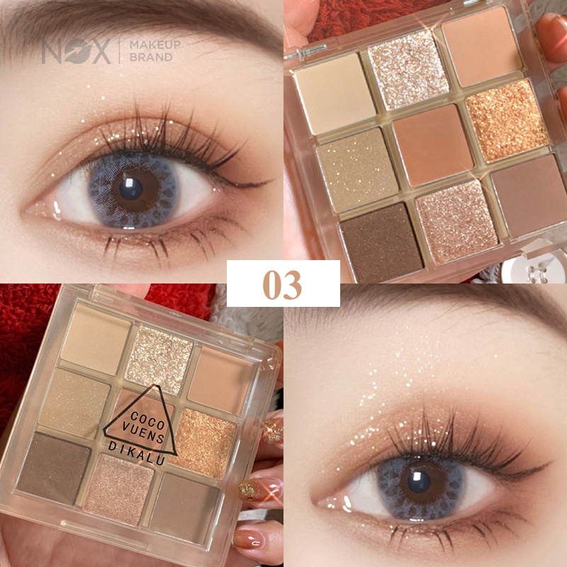 Bảng Phấn Mắt Nox 9 Màu Lì / Lấp Lánh Trang Điểm Lâu Trôi 7g | BigBuy360 - bigbuy360.vn