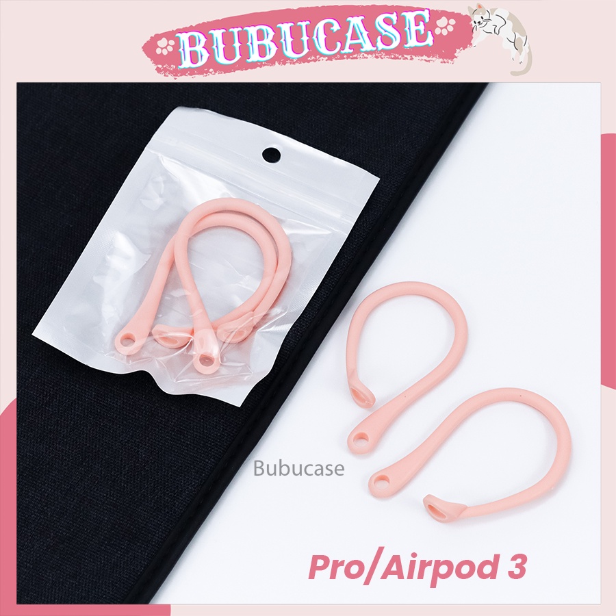 Bộ vòng thể thao cố định AirPods loại treo vành tai  - Chất liệu Silicone mềm, dẻo - Chống rơi cho AirPods 1, 2, 3, Pro