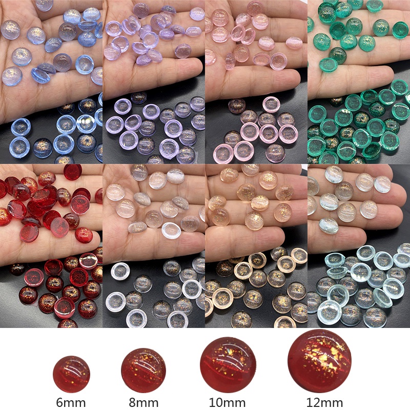 Bộ 20 Hạt Nhựa Nhiều Màu Kích Thước 6/8/10/12mm Tự Trang Trí Móng Tay