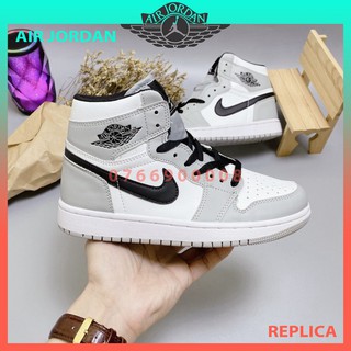 Giày thể thao nam nữ jordan jd1 high xám cổ cao thời trang full box bill