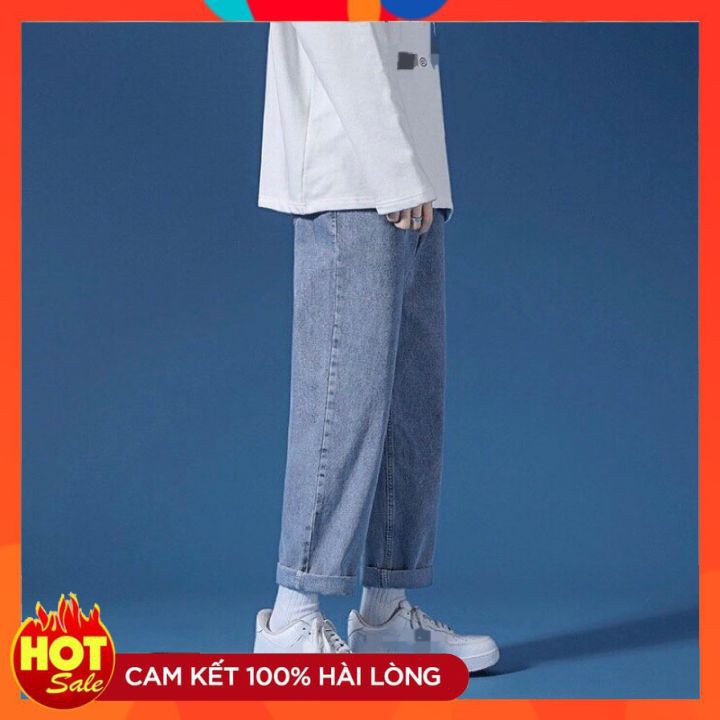 Quần jeans nam ⚡BH 1 ĐỔI 1⚡ quần bò baggy nam ống xuông phong cách Hàn Quốc  2021_HALLO STORE | BigBuy360 - bigbuy360.vn
