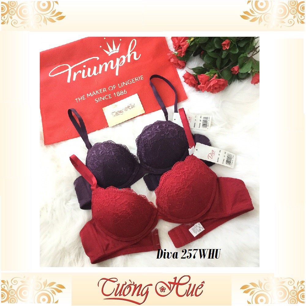 SALE SALE SALE - Áo lót nữ Triumph Diva 257 WHU áo ngực ren cúp bầu ngang.