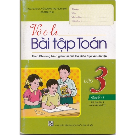 Sách Vở ô li bài tập Toán Lớp 3 Quyển 1