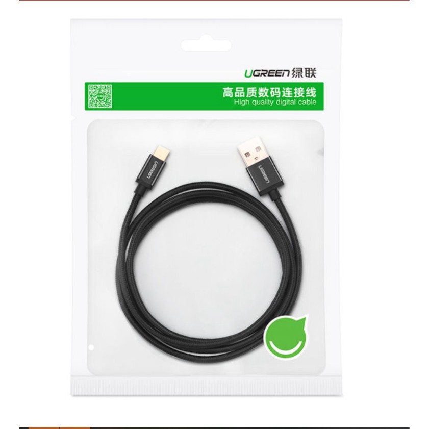 HOT- Dây USB 2.0 sang Type-C đầu mạ vàng dây bọc vinyl, dài từ 0.25-3m UGREEN US174