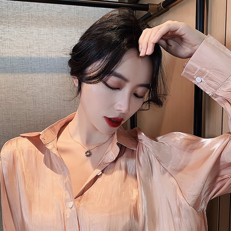 Dây Chuyền Thép Titan Mặt Hình Hoa Cúc Phong Cách Hàn Quốc