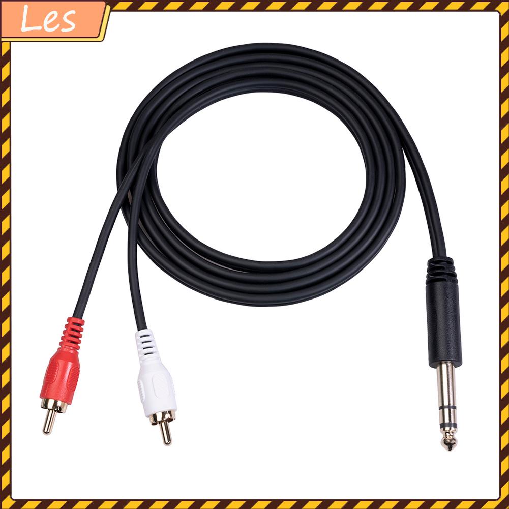 Dây cáp âm thanh chuyển đổi từ 2 RCA sang 1/4 inch 6.35mm TRS dài 1.5m/4.9ft