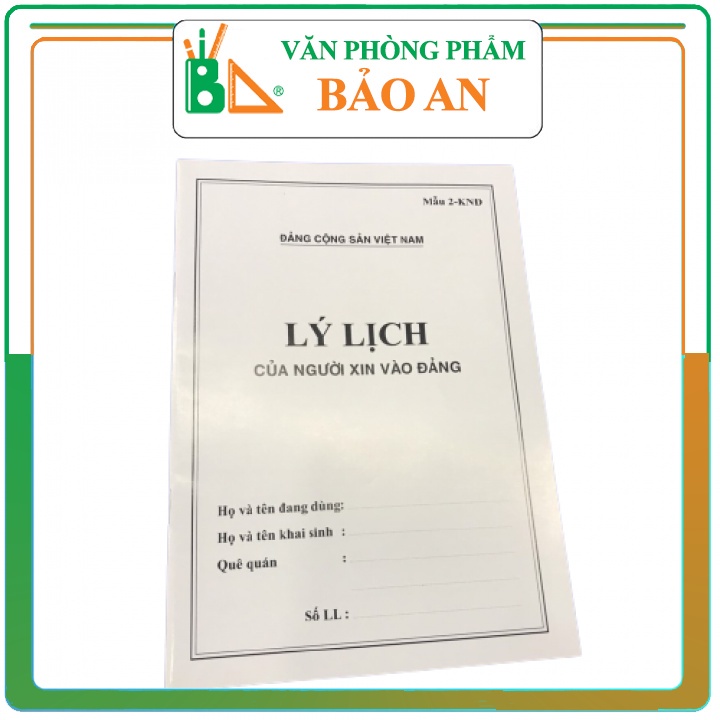 Lý Lịch Của Người Xin Vào Đảng Mẫu 2- KNĐ