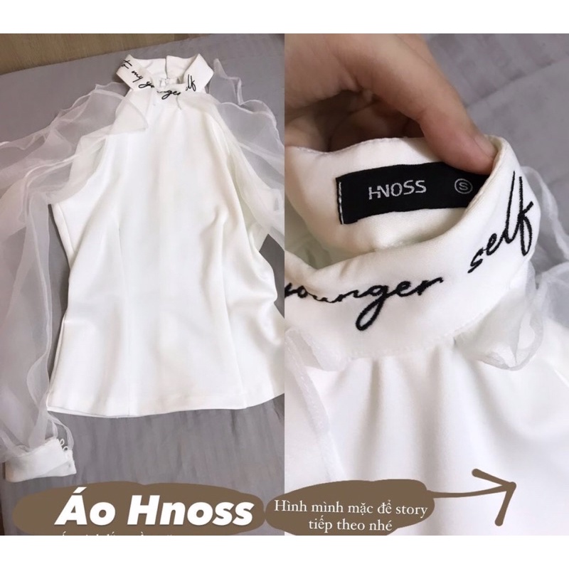 Set áo yếm & quần trắng/đen - HNOSS 🍑