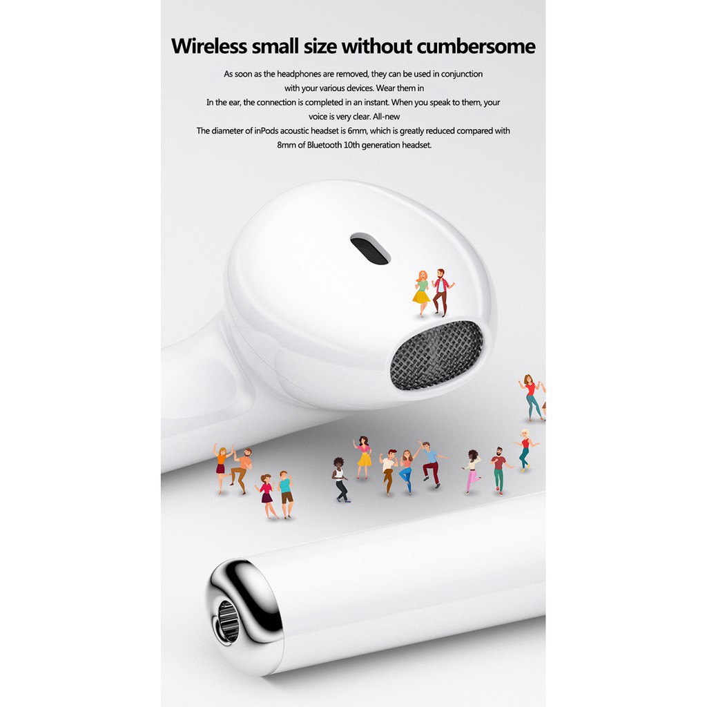 New version Double Bluetooth Earfon Wireless Earpod Airpods+Earpods case For iPhone/Android earphones airpods airpod