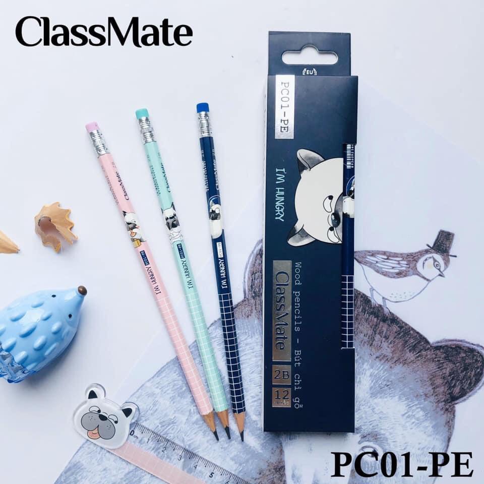 Bút chì 2B cute CLASSMATE cao cấp - có tẩy - 1 cái - Bút chì gỗ văn phòng phẩm - MIYABI STORE