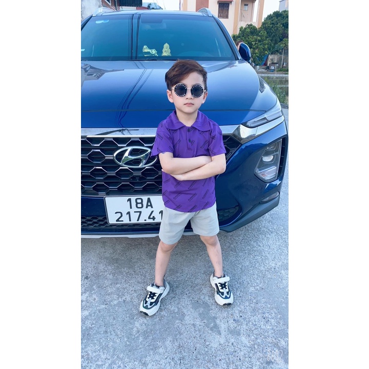 Bộ cổ bẻ bu.ry chữ nhỏ bé trai (15-28kg)