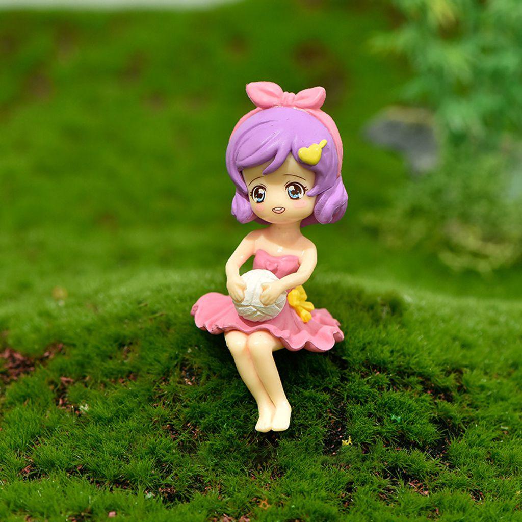 Mô Hình Cô Gái Mặc Đầm Xanh Lá / Hồng Bằng Nhựa Resin Nhỏ Xinh Tinh Tế Sáng Tạo Thời Trang