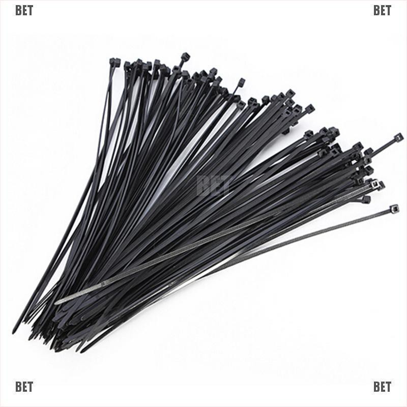 Áo Thun Tay Ngắn In Chữ Thời Trang Cho Nữ◊ Set 100 Dây Rút Nhựa 10Cm Đa Năng Tiện Dụng Đen