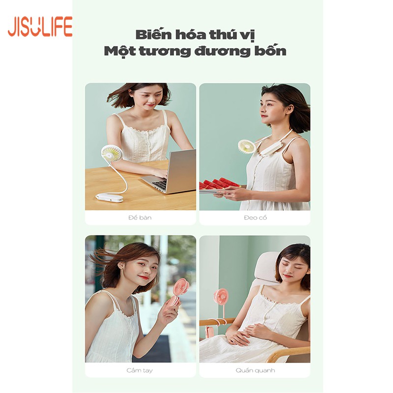 Quạt mini xoắn ốc tích hợp đèn pin Jisulife FA15 - Biến hóa đa năng - Hàng chính hãng | BigBuy360 - bigbuy360.vn