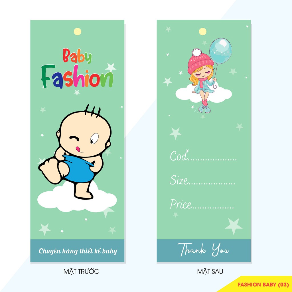 NHÃN MÁC TAG QUẦN ÁO - Set 100 bộ
