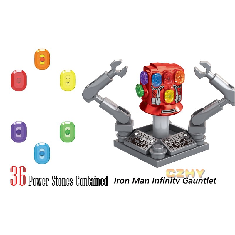Bộ Lắp Ghép Lego Hình Iron Man Infinity Gauntlet Với 36 Viên Đá Xh1361
