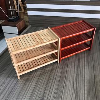 Kệ dép gỗ 3 tầng Gỗ Cao Su ghép & giá để dép gỗ chống nước Ngang 60cm ( 3 Màu )