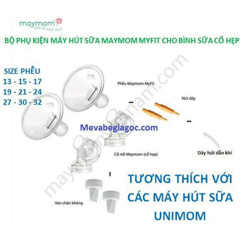 1 Bộ phụ kiện thay thế của Maymom dùng cho máy hút sữa Unimom, Rozabi.....