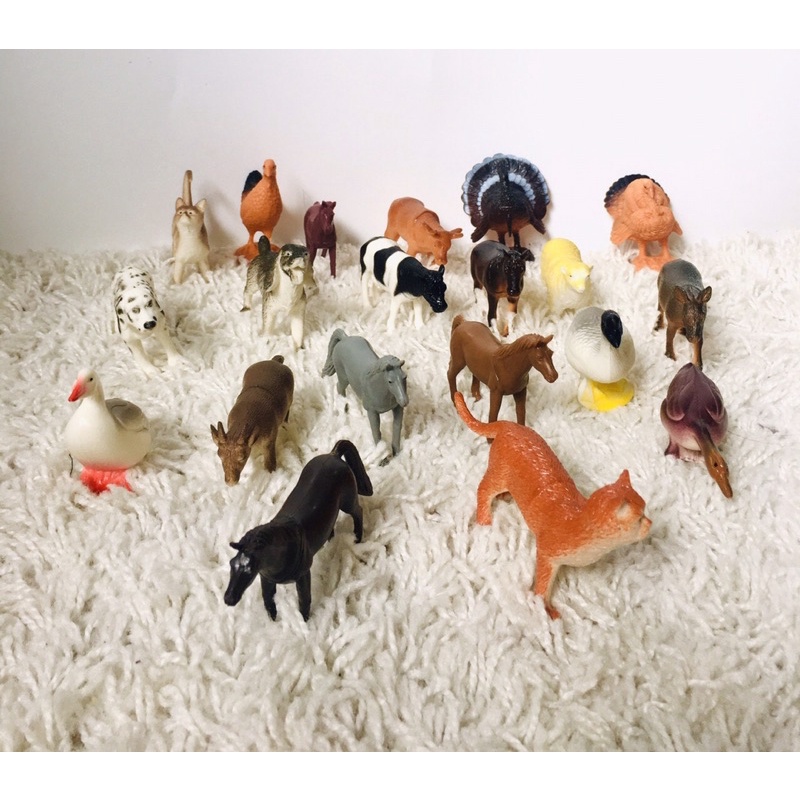 Túi đồ chơi con vật.Túi 20 thú nhà-Đồ chơi thông minh