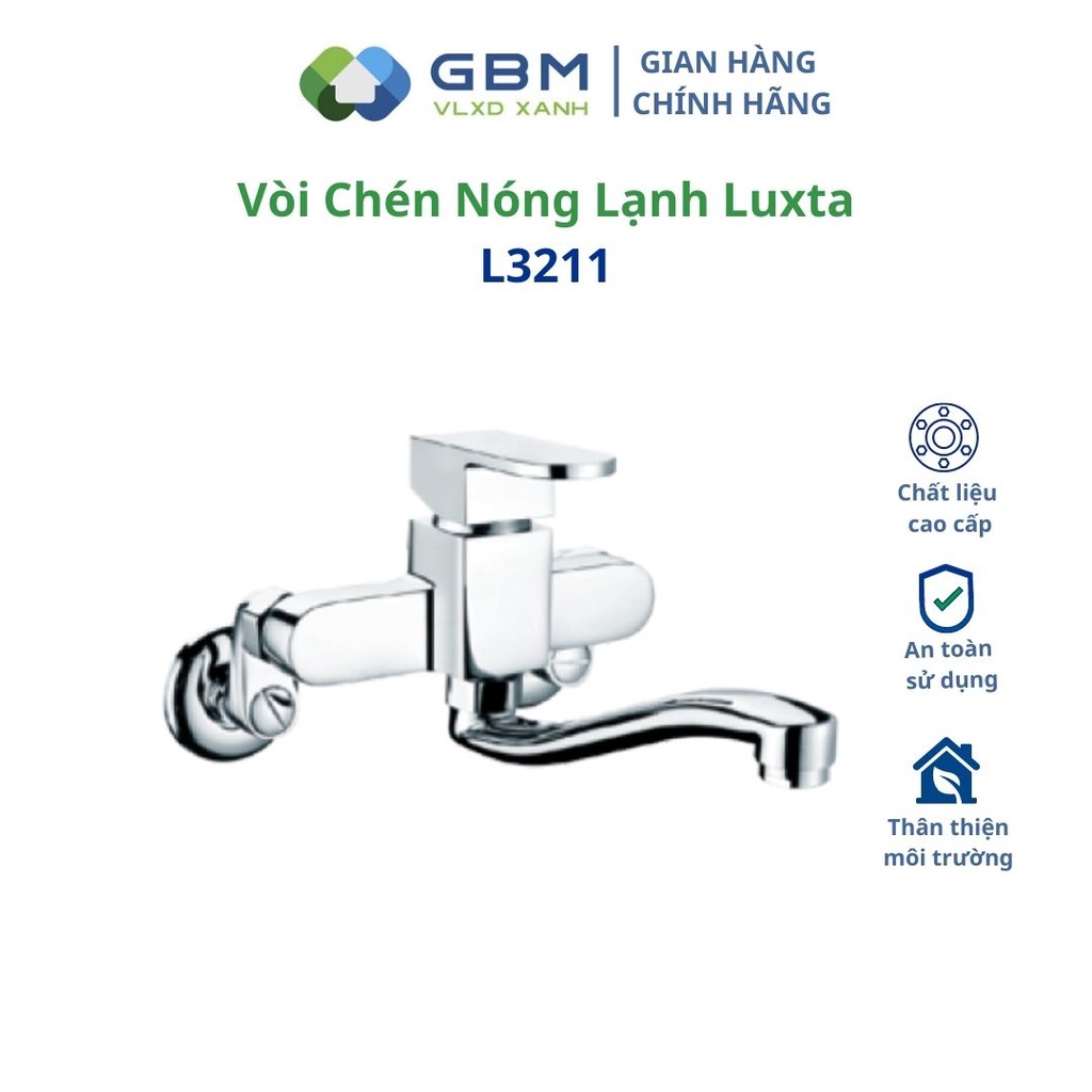 [Mã BMBAU300 giảm 10% đơn 499K] Vòi Chén Nóng Lạnh Âm Tường Luxta L3211-VLXD XANH