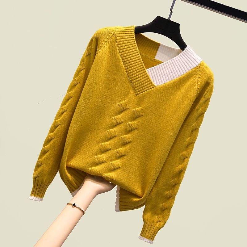 Áo Sweater Cổ Chữ V Dáng Rộng Thời Trang Xuân Thu 2020 Dành Cho Nữ