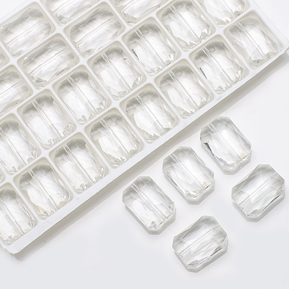 Bộ 10 Hạt Đá Ngọc Bích Hình Chữ Nhật 13x18mm Dùng Làm Trang Sức Thủ Công