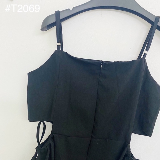 Đầm Đen LENIES DRESS đầm hai dây thiết kế khoét eo form suông dài chất vải linen thun | BigBuy360 - bigbuy360.vn