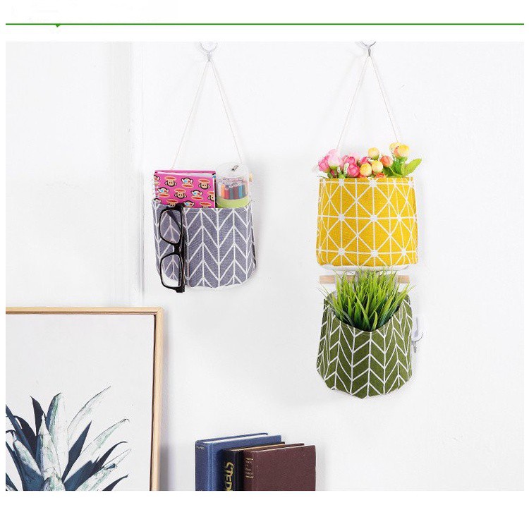 Túi Vải Vintage 1 Ngăn Treo Tường Decor Đa Năng, Đựng Đồ Cá Nhân, Đựng Đồ Dùng Trong Nhà Tiện Lợi 88276