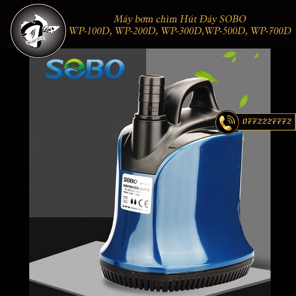 Máy Hút Đáy Bể Cá Bơm Nước Vòi Non Bộ SoBo 300D, 200D, 100D  Đầu Ra 13mm và 16mm: