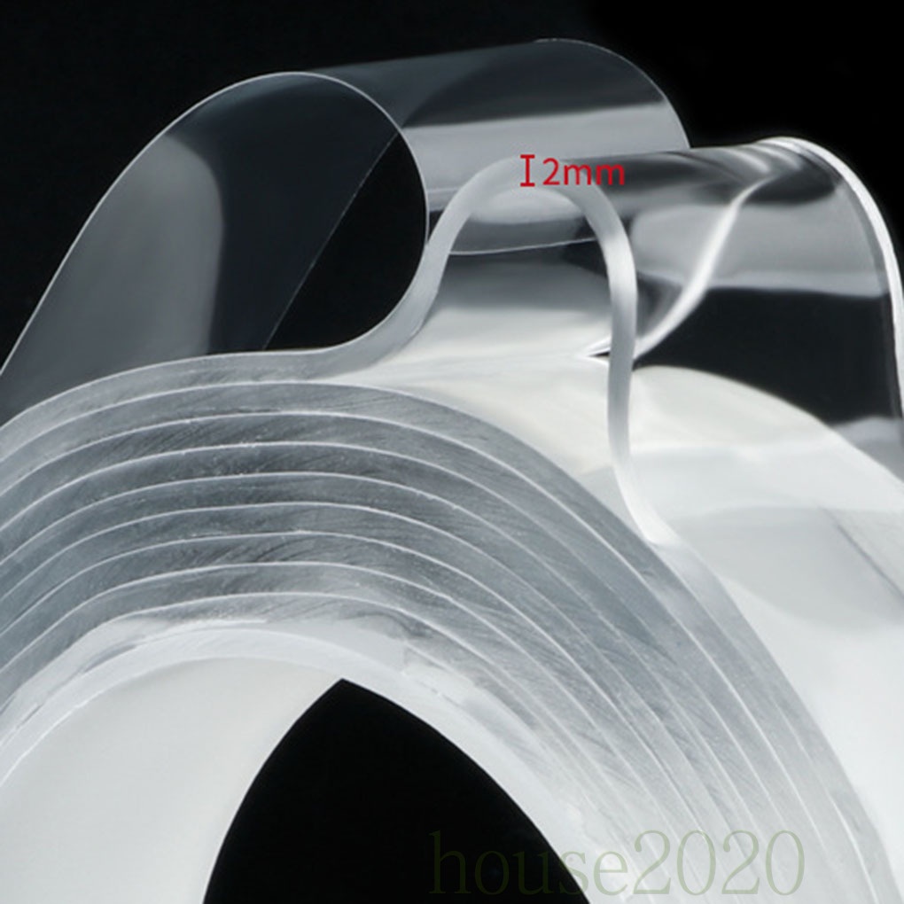 Cuộn Băng Keo Hai Mặt Nano Trong Suốt 1m Có Thể Tái Sử Dụng Tiện Lợi 2020