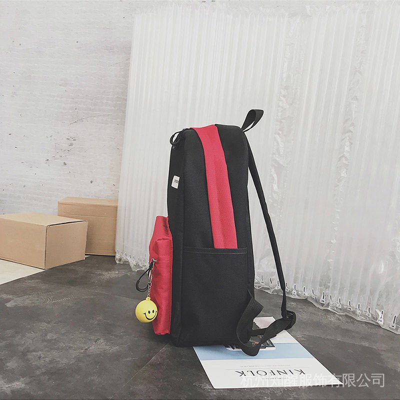 Capacity women's backpack college style schoolbag Korean style big contrast color super fire Harajuku backpack high school students' all-match ins