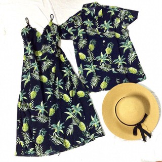 Set Váy Áo Đi Biển Có Size- Set váy áo dứa đen đẹp