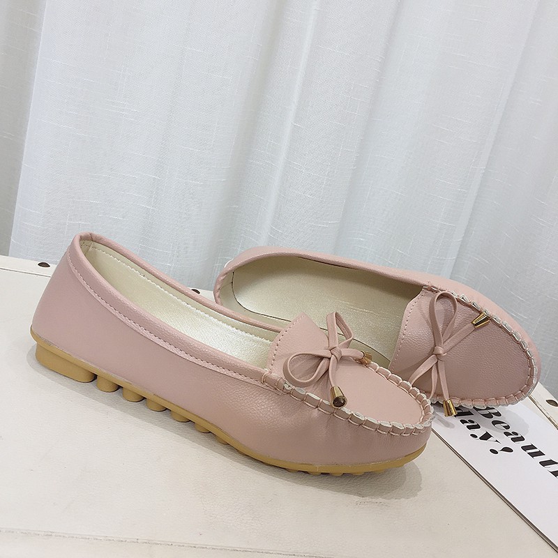 Giày búp bê IELGY đế mềm chống trượt đính nơ dễ thương dành cho nữ