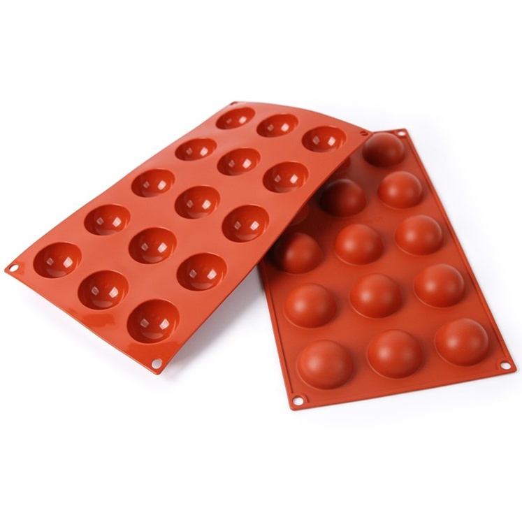 Khuôn Silicone Làm Bánh 15/18/24/35 Ngăn Hình Cầu