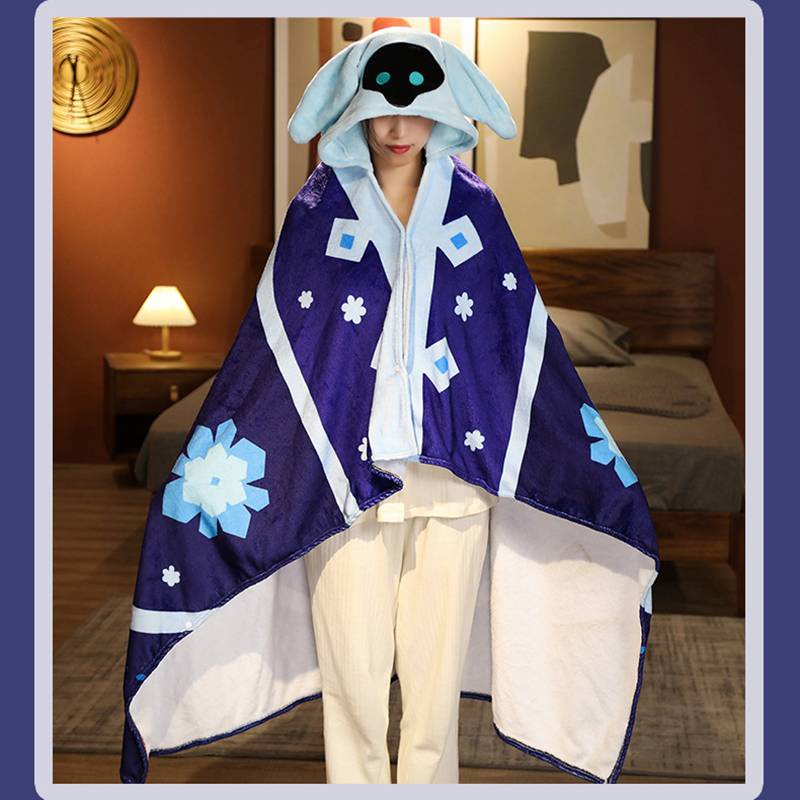 Sam Genshin Impact Chăn Có Mũ Trùm Đầu Hình Anime Zhongli Klee Hutao Làm Quà Tặng Cho Bé