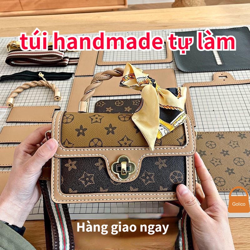 Túi Handmade tự làm ,Túi tự đan, Túi da PU khâu tay tự làm