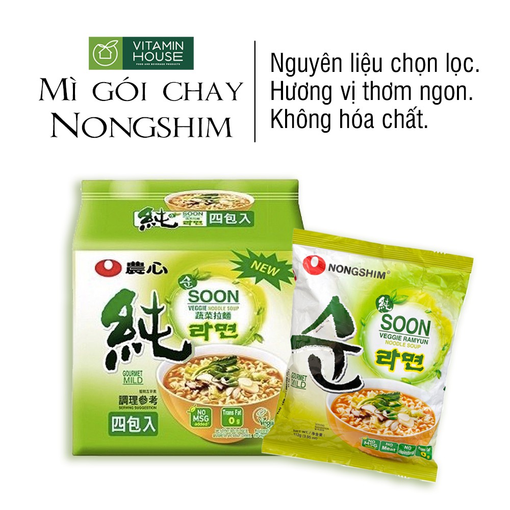 Mì chay Nongshim Soon Veggie Ramyun 112gr- Lốc 5 gói