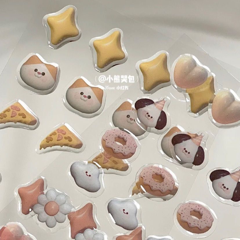 Miếng Dán Trang Trí Bình Nước/Điện Thoại Hình Động Vật Bằng Epoxy Dễ Thương Diy