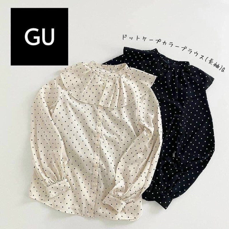 Áo sơmi chấm bi Gu size s